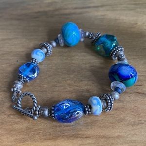 Beautiful Murano Glass & Silver Hand Crafted Bracelet